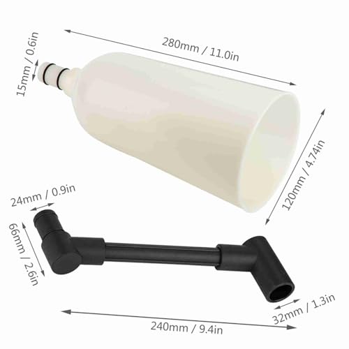 8Pcs Car Oil Filler Funnel Set with Offset Extension Tube and Swivel, Leakproof Oil Filling Adapters for European Asian US Vehicles Fast No Spill