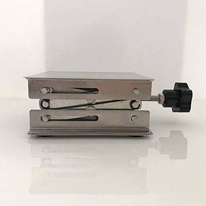 LabZhang 4" x4", Stainless Steel Lab Jack Scissor Stand Platform,Lab Lift Stand Table, Scientific Scissor Lifting Jack Platform,Expandable Lift Height Range 50mm-145mm,Maximum Support Weight 10kg - size: 4X4