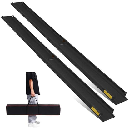 Wheelchair ramp 7FT, Lightweight, Retractable and Portable, can be Used for Wheelchair ramps, Comes with a Handbag-Black - size: 7FT