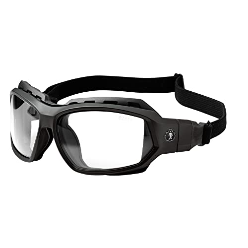 Ergodyne Skullerz Loki Convertible Anti Fog/Scratch Safety Spoggles Glasses-Includes Gasket and Strap to Convert to Goggle - color: Clear Lens