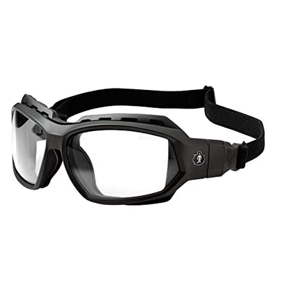Ergodyne Skullerz Loki Convertible Anti Fog/Scratch Safety Spoggles Glasses-Includes Gasket and Strap to Convert to Goggle - color: Clear Lens