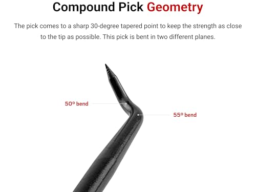 TEKTON Compound Pointed Pick (1/8 x 3 in. shank) | PNH21110 | Made in USA - style: Compound Pick