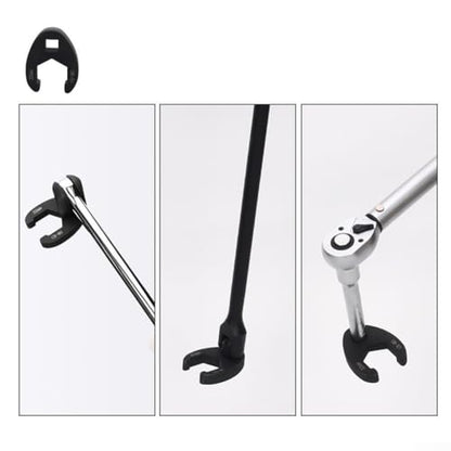 19 Pcs For Crowfoot Wrench Set 1/2 & 3/8 Inch Drive Sizes 8-32mm Flare Nut Wrench Open End Wrenches For Limited Space Automotive Repair Mechanic Tools
