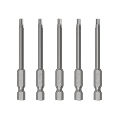 5PCS T15 Magnetic Tamper Proof Torx Screwdriver Bits, 1/4 Inch Hex Shank 3 Inch Length S2 Steel Security Drill Torx Head Drill Screw Driver Tools(75mm Long, Star 6 Point) - size: T15
