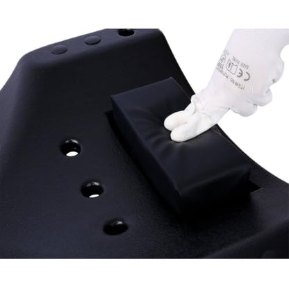 48 Inches Mechanic Creeper, Blow Molded Ergonomic HDPE Body with Padded Headrest, 6 Swivel Casters and Dual Tool Trays, 440 lb Capacity, Low Profile Automotive Car Creeper for Repair & Maintena - color: Black