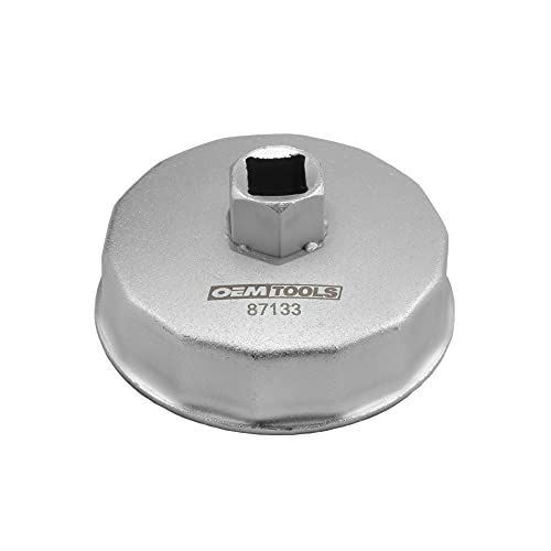 OEMTOOLS 87133 75.6 mm 14 Flute Oil Filter Wrench, Oil Filter Cap Wrench for 2.3L 4-Cylinder Engines, 1/2 Inch Drive Oil Cap Filter Wrench for Use with Mazda, Prevents Slippage - size: 75.6 mm/14 Flute