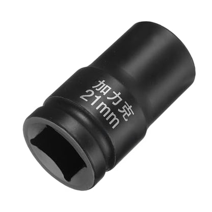 HARFINGTON 4 Point Square Socket 1" Drive by 21mm Metric Square Impact Socket 40CR Blackening Standard Wheel Sockets Pneumatic Socket Tool for Auto Repair Mechanical Maintenance Home Use - size: 21mm