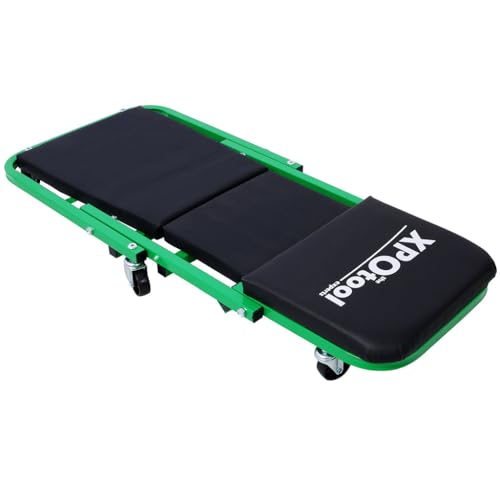 36" Mechanic Creeper and Rolling Stool, Convertible Z Creeper Seat with 6 Swivel Casters, 300 lbs Capacity Steel Frame Garage Chair for Auto Repair Shop Maintenance,Green - color: Green