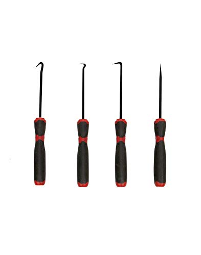 9Pcs Hook And Pick Set Precision Scraper Removal Remover Installer Tools Gasket Scraping Hose Removal Hook Tool Set Craft Hand Tools Automotive Pick Set With Non-Slip Rubber Grips (black) - color: Black