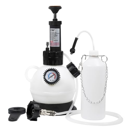 SMOTIVEPRO 2L Manual Brake Bleeder Fluid Pump, One Man Professional Brake Bleeder Kit Suitable for Most European Brake Mast Cylinder Reservoirs - size: with 45MM adapter(for most European models)