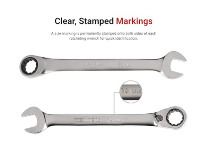 TEKTON 8 mm Reversible 12-Point Ratcheting Combination Wrench | WRC23408 - size: 8 mm, style: Metric