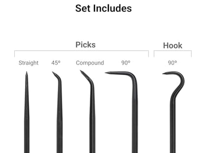TEKTON Pointed Pick and Hook Set (5-Piece) | PNH90102 | Made in USA - style: Pick and Hook Set (5-Piece)