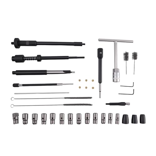 maXpeedingrods 35Pcs Diesel Injector Seat Cleaning Reamer Kit, Universal Diesel Injector Seat Cutter & Puller Tool, Complete Diesel Injector Service Kit for Common Rail Injector Seat Repair & Removal