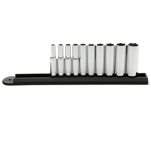 GEARWRENCH 10 Pc. 1/4" Drive 6 Pt. Deep Socket Set, SAE - 80305