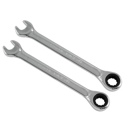 2 Pcs 8mm Ratchet Wrench Metric Ratcheting Wrench Set with 5° Movement and Hardened & 72 Teeth for Projects Metric Tight Spaces - size: 8 mm