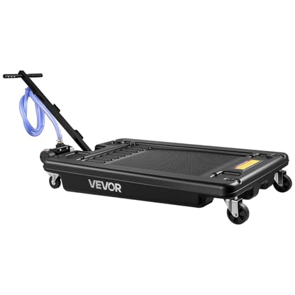 VEVOR Low Profile Oil Drain Pan, 17-Gallon Plastic Oil Change Pan, Effective Oil Drain Cart with 180W Electric Pump, Wheels & Folding Handle, Oil Drain Tank for Cars, SUVs, Trucks, Buses, RVs