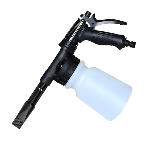 YoRise Car Wash Foam Gun, Adjustable Foam Cannon for Hose, Car Wash Sprayer with 6 Levels of Foams Concentration, Car Washing Soap Sprayer Connect to Any Garden Hose (Black) - color: Black
