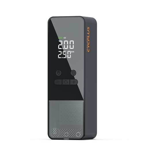 CYCPLUS Tire Inflator Portable Air Compressor - 150PSI Cordless Air Pump with Digital Tire Pressure Gauge, Auto Shut Off, DC/AC 2-in-1 for Car/Motorcycle/E-Bike/Ball - color: Orangeblack