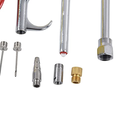 Air Compressor Accessory Kit Heavy Duty Industrial Grade 1/4in NPT Quick Connect Air Hose Fittings with Dual Tire Chuck Blow Gun Set for Automotive Tire Inflation and Workshop Use