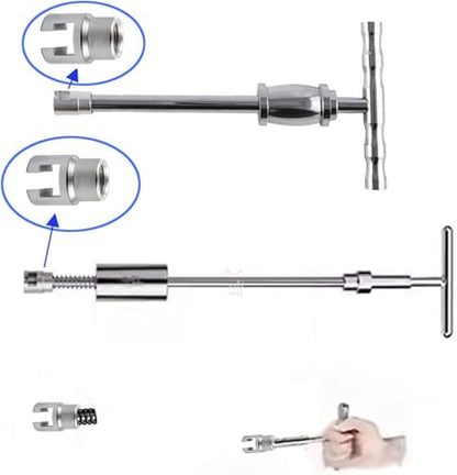 Slide Hammer Dent Puller, Dent Repair Puller Head Kit M16 PDR | Heavy-Duty Steel, For Car & Motorcycle Dents, Straight-Groove Dents Removal, No Plastic Bumpers Or Large Dents, PDR Tools - size: M16