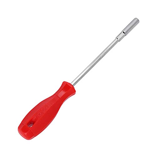 Oumefar 2PCS Hex Nut Driver, Hollow Shaft Lengthened Sleeve Screwdriver Red Plastic Handle Bit Holding Screwdriver 5.5mm(2PCS)
