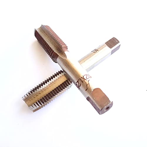 AtticZone M12 x 1.25 Metric Hand Thread Tap, Right Hand, Alloy Tool Steel, 1 Taper Tap, 1 Plug Tap for Metal Working DIY Industrial - size: M12x1.25