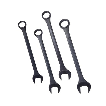 4PC Jumbo Combination Wrench Set, SAE, 2-1/8", 2-1/4", 2-3/8", 2-1/2 inch | Jumbo Wrench Set, Extra Large Combination Wrench Sets, Black Oxide Finish with Pouch (4PC-SAE) - size: 4PC-SAE