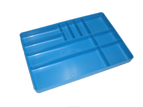 Protoco Tool Box Organization Plastic Tray with 10 Compartment, 16-Inch x 11-Inch x 1.5-Inch, Blue - color: Blue