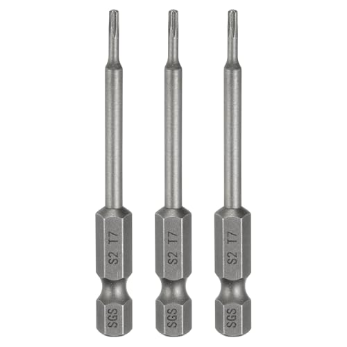 HARFINGTON 3pcs T7 Torx Head Screwdriver Bit 1/4" Hex Shank 2.6" (65mm) Long Magnetic No Hole Tip Tamper Proof 6 Point Star Screw Driver Drill Bits S2 Steel Industrial Power Screwdrivers - size: T7 x 2.6"(65mm)