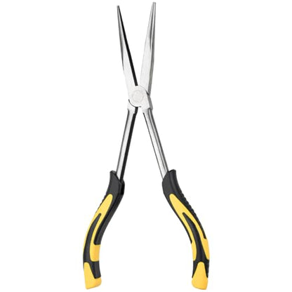 Long Needle Nose Pliers-11’’, for Home,Fishing, Jewelry,Crafts, 1pcs | for Tight Spaces,Paper Clamp Precision, High Carbon Steel, Non-slip Handle,Effort-Saving Design - style: One-11in