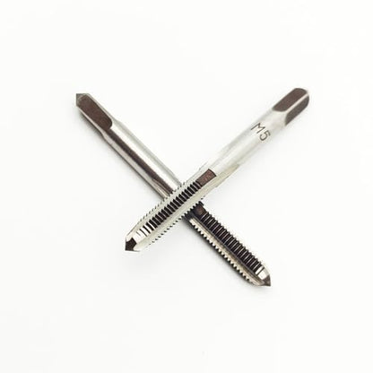 AtticZone M5 x 0.8 Metric Hand Thread Tap, Right Hand, Alloy Tool Steel, 1 Taper Tap, 1 Plug Tap for Metal Working DIY Industrial - size: M5x0.8