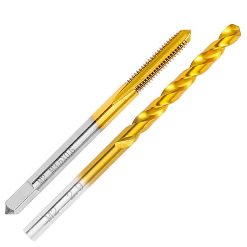 M3.5x0.6 Tap and 2.9mm Drill Bit for Metal,M2 HSS Metric Drill and Tap Set | Combination of Drill and Tap Kit for Metal - size: M3.5 x 0.6 Tap - 2.9mm Drill
