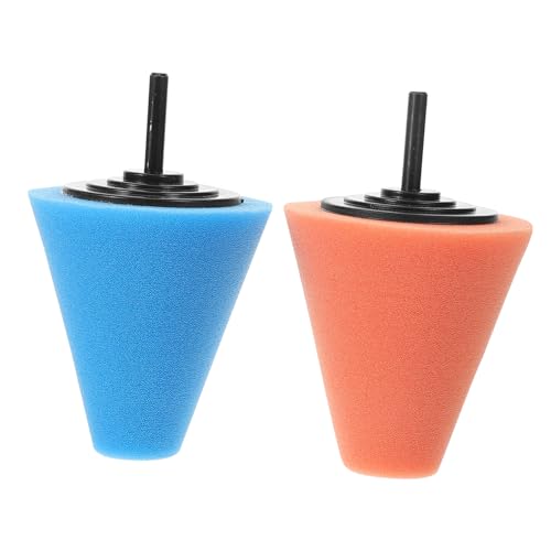 2pcs Car Wheel Polishing Sponge Pads Drill Buffer Attachment for Car Detailing Cone-Shaped Buffing Wheel for Waxing and Sealing