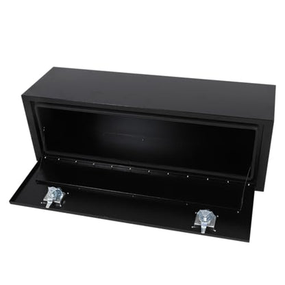 Heavy Duty Steel Plated Underbody Truck Tool Box with T-Handle Lock, Waterproof Tongue Box for Storage with Smooth Surface for Truck, Pickup, RV, Trailer - Black, 48" x 14" x 16" Inch - size: 48" x 14" x 16"