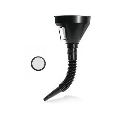 Wide Mouth Oil Funnel with Flexible Extension, Large Funnels for Automotive Use, Vehicle Nozzle Hose with Handle Mesh Removable Mesh Screen Filter, Car Accessories