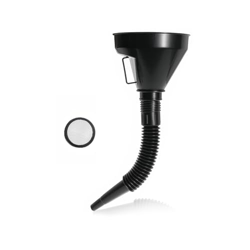 Wide Mouth Oil Funnel with Flexible Extension, Large Funnels for Automotive Use, Vehicle Nozzle Hose with Handle Mesh Removable Mesh Screen Filter, Car Accessories