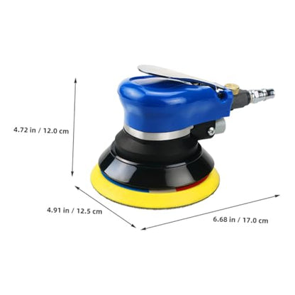 Lurrose 5 Inch Pneumatic Car Polishing Machine Dual-Action Wax Polisher with Wrench for Automotive and Furniture Detailing 1 Set US Plug