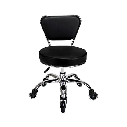 MAYAKOBA Dayton Garage Rolling Seat (Black Upgrade Casters) Pneumatic, Short Stool with Adjustable Height 13"-15", Perfect for Garage Task, Home Cleaning, Bathroom Short Seat, Technician Task - color: Black (Upgrade)