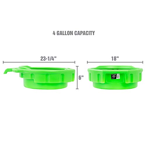 OEMTOOLS 4 Gallon Oil Drain Pan Heavy Duty Polyethylene with Pour Spout | Oil Pan No-Splash Lip, 3 Ergonomic Handles, Stackable Design, Angled Pour Spout - color: Green