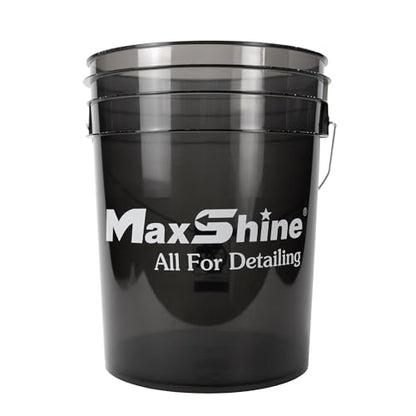 Maxshine 5 Gallon Detailing Bucket - Black Universal Car Wash Bucket for Auto Detailing, Scratch-Free Washing, Garage Storage, Holds Soap, Foam Cannon, Brushes & Microfiber Towels - color: 5g Bucket (Smoke)