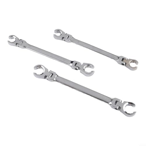 6PCS for flex Head Flare Nut Wrench Set 9-21mm Double Head Line Wrench for Brake Fuel Tube Repair Chrome Vanadium Steel Automotive Tool Kit