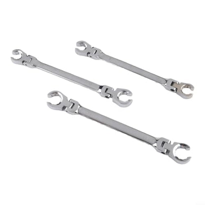 6PCS for flex Head Flare Nut Wrench Set 9-21mm Double Head Line Wrench for Brake Fuel Tube Repair Chrome Vanadium Steel Automotive Tool Kit