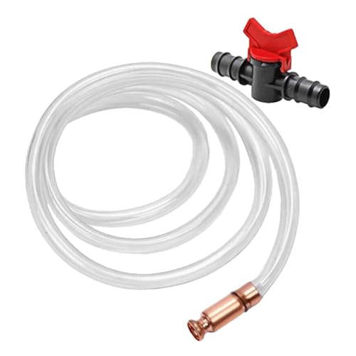 SOLUSTRE Gasoline Siphon Hose Kit with 3 Meter Transfer Hose and Copper Fittings, Automatic Oil and Water Pump for Car Fluid Extraction and Fuel Transfer