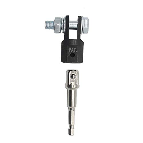 JIANWEI 1/2'' Scissor Jack Adapter for Car Repair - Chrome Vanadium Steel, Compatible With Impact Wrench (Black+Silver)