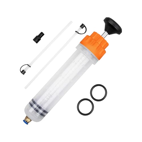 Car Fluid Extractor Pump, Vehicle Oil Change Syringe Evacuator with Hose, Manual Automotive Fuel Suction Filler Extraction Transfer Accessories, Universal for SUV, Sedan, Truck(Orange) - color: Orange