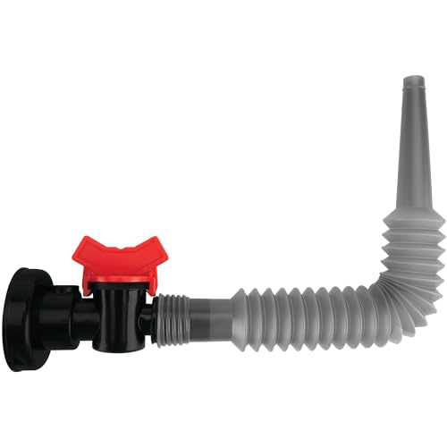 Performance Tool W4060 Flexible Funnel Spout - Mess-Free Fluid Transfer, Double-Threaded Cap, Air Bleed-Off Valve