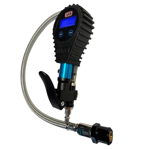 ARB ARB601A Digital Tire Pressure Gauge with Braided Hose and Chuck, Inflator and Deflator 0-200 Psi / 0-14 Bar / 0-1400 Kpa. Ideal for Fast and Simple 4x4 Off Road Adventures - 2026 Launched
