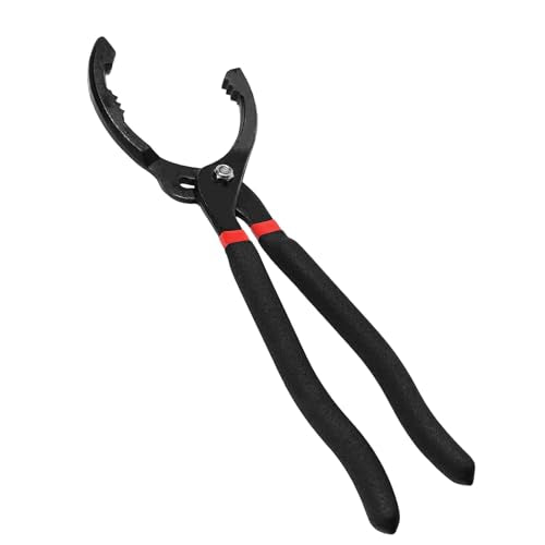 12" Adjustable Oil Filter Pliers, 3-Position Car Oil Filters Removal Specialty Tool w/ 15° Bent Angle Head Design, Auto Filter Wrench for 45-145mm Engine Filters Conduit Fittings