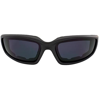 MF MotoFrames Payback Padded Motorcycle Sunglasses Black Frames - color: Black Frame/Smoke Lens