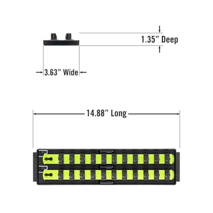 Ernst Manufacturing 8469HV 13-Inch Socket Boss, Premium 2-Rail 1/2-Inch-Drive Socket Organizer, High Visibility - Made in the USA - color: Hi-viz, size: 1/2", style: 13-INCH